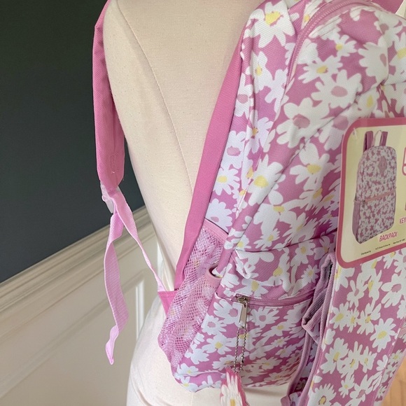 Madison and Dakota Backpack Set Pink Daisy Matching Lunch Bag Pencil Case New - Picture 8 of 14